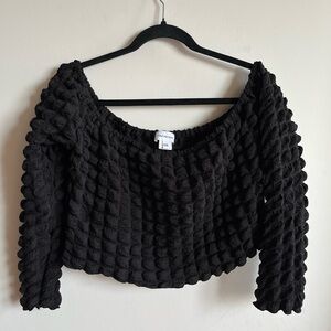 Find Me Now Mae Off Shoulder Crop Top - Night Size XL